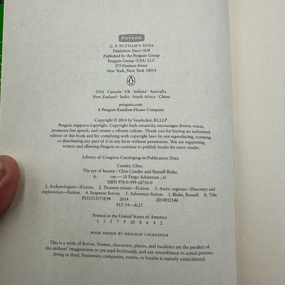 The Eye Of Heaven By Clive Cussler Russell Blake 2014 Hardcover 1st Edition - Picture 3 of 3